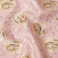 Blush Pink Rose Floral Printed Cotton Satin Fabric 110 Cms Width Smooth Soft Dress Material India-D28067
