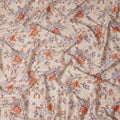 Cream Floral Printed Cotton Satin Fabric 110 Cms Width Soft Smooth Lustrous Dress Material India-D27961 Regal Fabrics