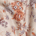 Cream Floral Printed Cotton Satin Fabric 110 Cms Width Soft Smooth Lustrous Dress Material India-D27961 Regal Fabrics