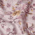Light Pink Floral Printed Cotton Satin Fabric 110 Cms Width Soft Smooth Lustrous Dress Material India-D27950 Regal Fabrics
