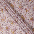 Light Pink Floral Printed Cotton Satin Fabric 110 Cms Width Soft Smooth Lustrous Dress Material India-D27950 Regal Fabrics
