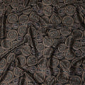 Black Brown Paisley Coin Printed Cotton Satin Fabric 110 Cms Width Smooth Soft Dress Material India-D28077