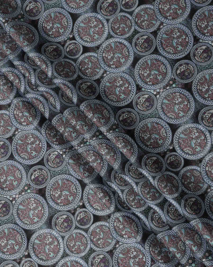Sky Blue Watercolor Floral Print Cotton Satin Fabric, Elegant Soft Botanical Blossom Pattern Smooth Cotton Satin Material for Apparel Sewing Dressmaking, 110 Cms Width, Made In India-D28455 - Regal Fabrics