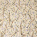 Light Yellow Floral Printed Cotton Satin Fabric 110 Cms Width Soft Smooth Lustrous Dress Material India-D27958 Regal Fabrics