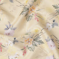 Light Yellow Floral Printed Cotton Satin Fabric 110 Cms Width Soft Smooth Lustrous Dress Material India-D27958 Regal Fabrics
