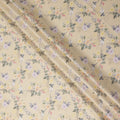 Light Yellow Floral Printed Cotton Satin Fabric 110 Cms Width Soft Smooth Lustrous Dress Material India-D27958 Regal Fabrics