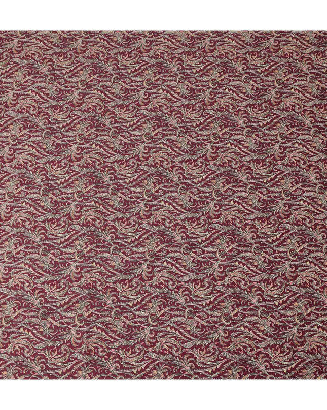 Maroon Paisley Printed Cotton Satin Fabric 110 Cms Width Soft Smooth Lustrous Dress Material India-D27948 Regal Fabrics
