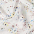 Off White Pastel Floral Printed Cotton Satin Fabric 110 Cms Width Smooth Soft Dress Material India-D28074