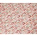 Coral Peach Bird Floral Printed Cotton Satin Fabric 110 Cms Width Smooth Soft Dress Material India-D28068
