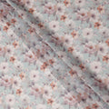 Mint Green Pastel Floral Blossom Printed Cotton Voile Fabric 150 Cms Width Lightweight Soft Dressmaking Craft Material India-D28052