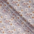 Lilac Pastel Floral Blossom Printed Cotton Voile Fabric 150 Cms Width Lightweight Soft Dressmaking Craft Material India-D28050