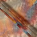 Rust Orange Multicolor Geometric Checkered Printed Cotton Voile Fabric Soft Lightweight Breathable Dressmaking Craft Fabric 150 Cms Width Indian Origin-D28625 Regal Fabrics