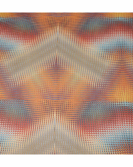 Rust Orange Multicolor Geometric Checkered Printed Cotton Voile Fabric Soft Lightweight Breathable Dressmaking Craft Fabric 150 Cms Width Indian Origin-D28625 Regal Fabrics