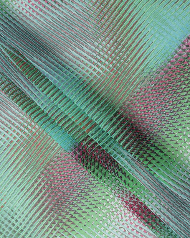 Mint Green Geometric Checkered Printed Cotton Voile Fabric Soft Lightweight Breathable Dressmaking Craft Fabric 150 Cms Width Indian Origin-D28623 Regal Fabrics