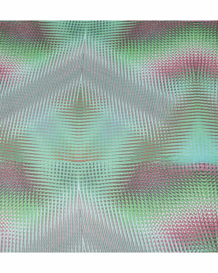 Mint Green Geometric Checkered Printed Cotton Voile Fabric Soft Lightweight Breathable Dressmaking Craft Fabric 150 Cms Width Indian Origin-D28623 Regal Fabrics