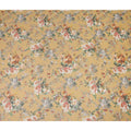 Mustard Yellow Vintage Floral Rose Printed Cotton Voile Fabric 150 Cms Width Lightweight Soft Dressmaking Craft Material India-D28041