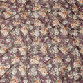 Wine Purple Vintage Floral Blossom Printed Cotton Voile Fabric 150 Cms Width Lightweight Soft Dressmaking Craft Material India-D28048
