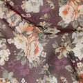 Wine Purple Vintage Floral Blossom Printed Cotton Voile Fabric 150 Cms Width Lightweight Soft Dressmaking Craft Material India-D28048