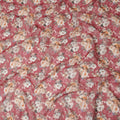Raspberry Pink Vintage Floral Blossom Printed Cotton Voile Fabric 150 Cms Width Lightweight Soft Dressmaking Craft Material India-D28047