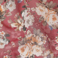 Raspberry Pink Vintage Floral Blossom Printed Cotton Voile Fabric 150 Cms Width Lightweight Soft Dressmaking Craft Material India-D28047