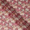 Raspberry Pink Vintage Floral Blossom Printed Cotton Voile Fabric 150 Cms Width Lightweight Soft Dressmaking Craft Material India-D28047