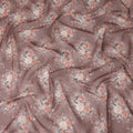 Dusty Rose Vintage Floral Bouquet Printed Cotton Voile Fabric 150 Cms Width Lightweight Soft Dressmaking Craft Material India-D28044