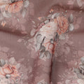Dusty Rose Vintage Floral Bouquet Printed Cotton Voile Fabric 150 Cms Width Lightweight Soft Dressmaking Craft Material India-D28044