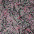 Charcoal Grey Multicolor Paisley Floral Printed Cotton Voile Fabric Soft Lightweight Breathable Dressmaking Craft Fabric 150 Cms Width Indian Origin-D28629 Regal Fabrics