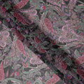 Charcoal Grey Multicolor Paisley Floral Printed Cotton Voile Fabric Soft Lightweight Breathable Dressmaking Craft Fabric 150 Cms Width Indian Origin-D28629 Regal Fabrics