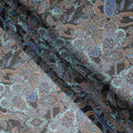 Dark Grey Multicolor Paisley Floral Printed Cotton Voile Fabric Soft Lightweight Breathable Dressmaking Craft Fabric 150 Cms Width Indian Origin-D28630 Regal Fabrics