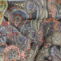 Dark Charcoal Multicolor Paisley Floral Printed Cotton Voile Fabric Soft Lightweight Breathable Dressmaking Craft Fabric 150 Cms Width Indian Origin-D28631 Regal Fabrics
