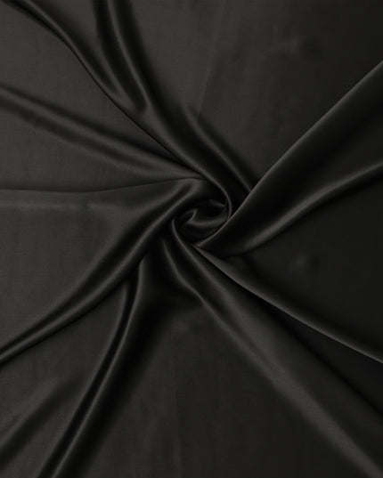 Black Plain Silk Satin Fabric 110cm | Chinese