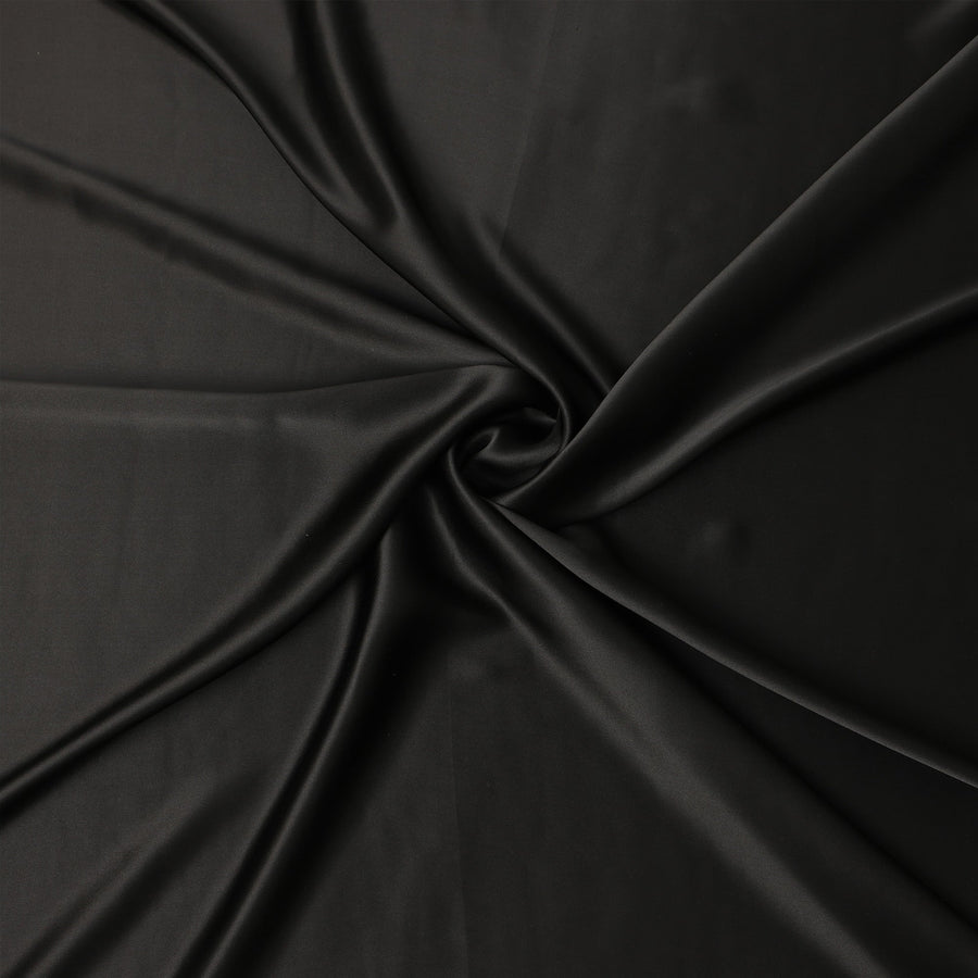 Black Plain Silk Satin Fabric 110cm | Chinese