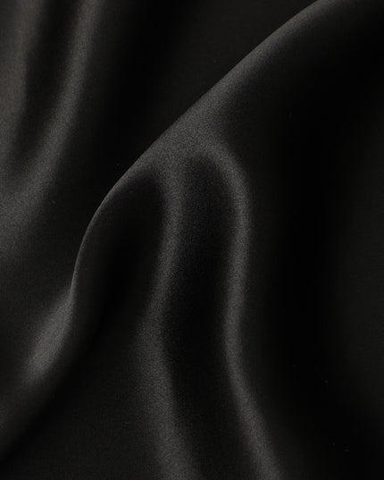 Black Plain Silk Satin Fabric 110cm | Chinese