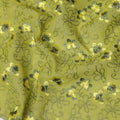 Olive Green Traditional Sudanese Thobe Pure Cotton Voile Fabric with Floral Embroidery 4.5 Mtrs Length 140 Cms Width Lightweight Breathable Soft Draping Fabric for Elegant Cultural Wear and Occasion Styling-D28354