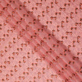 Peach Pink Traditional Sudanese Thobe Pure Cotton Voile Fabric with Floral Embroidery 4.5 Mtrs Length 140 Cms Width Lightweight Breathable Soft Draping Fabric for Elegant Cultural Wear-D28357