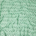 Mint Green Traditional Sudanese Thobe Pure Cotton Voile Fabric with Floral Embroidery 4.5 Mtrs Length 140 Cms Width Lightweight Breathable Soft Draping Fabric for Elegant Cultural Wear-D28358