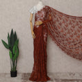 Brown French Chantilly Lace Saree | Regal