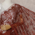 Brown French Chantilly Lace Saree | Regal