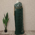 Forest Green Premium French Metallic Chantilly Saree Lace Fabric 5.5 Mtrs Length 110 Cms Width Floral Designer Net Drape Material Made In France, Blouse Not Included-D28096 Regal Fabrics
