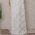 Ivory White French Chantilly Lace Saree