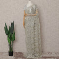 Sage Silver Chantilly Lace Saree | Regal Fabrics