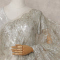 Sage Silver Chantilly Lace Saree | Regal Fabrics