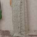 Sage Silver Chantilly Lace Saree | Regal Fabrics