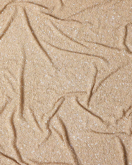Sandstone Beige Silk Georgette Sequin Fabric 110cm