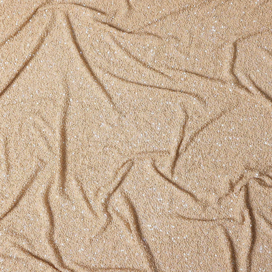 Sandstone Beige Silk Georgette Sequin Fabric 110cm