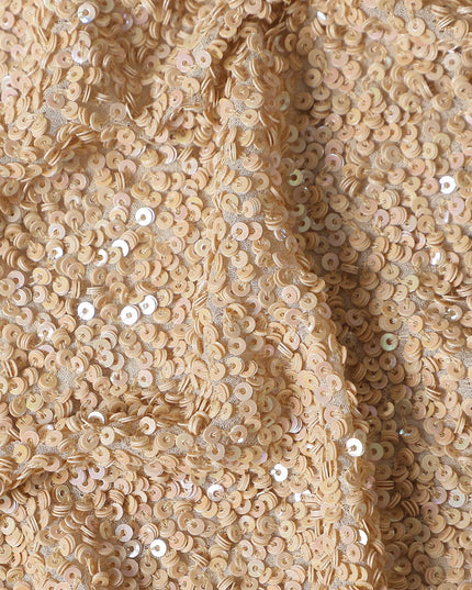 Sandstone Beige Silk Georgette Sequin Fabric 110cm