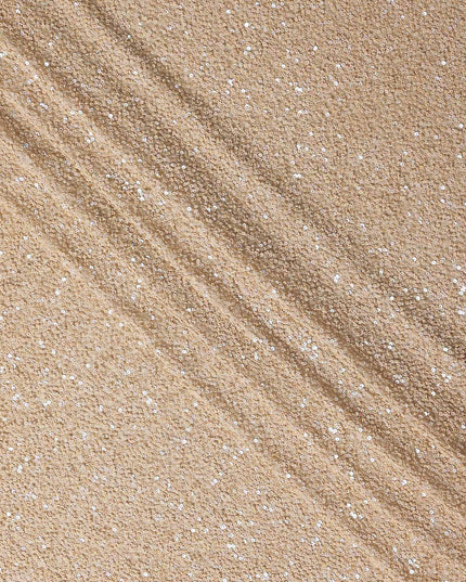 Sandstone Beige Silk Georgette Sequin Fabric 110cm
