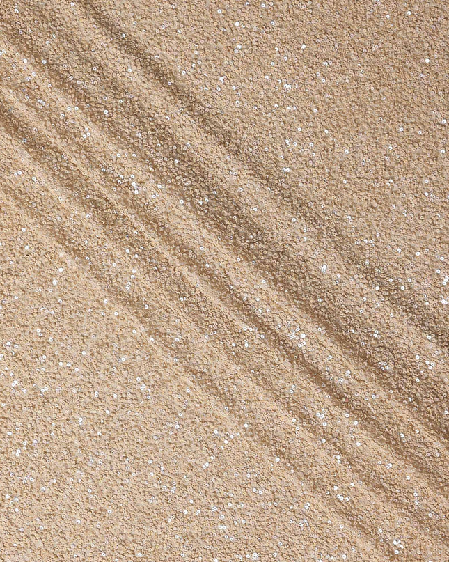 Sandstone Beige Silk Georgette Sequin Fabric 110cm