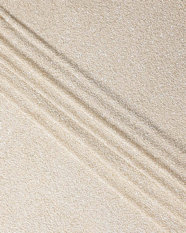 Ivory Beige Silk Georgette Sequin Fabric 110cm